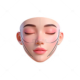 美容整形示意图脸部线条