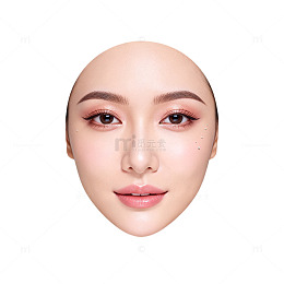 精致妆容女性头像美容素材