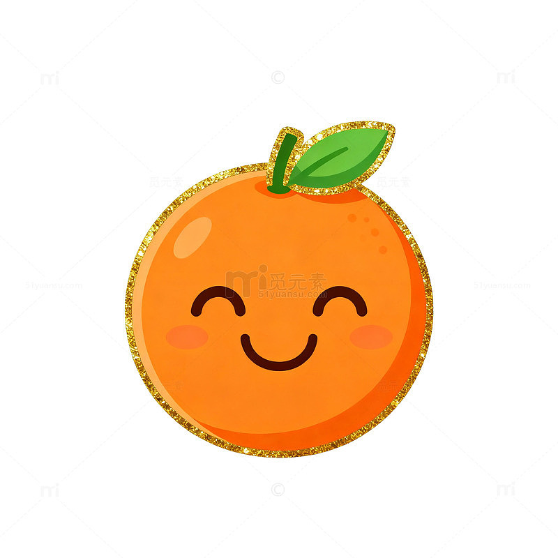 卡通橙子笑脸插图