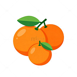 卡通橘子插画设计素材