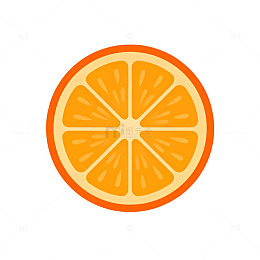 扁平插画橙子片图标