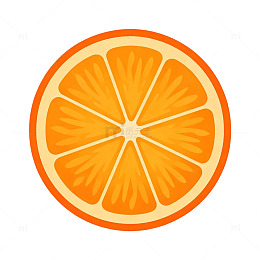 卡通橙子切片插画素材