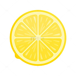 卡通柠檬切片插画素材