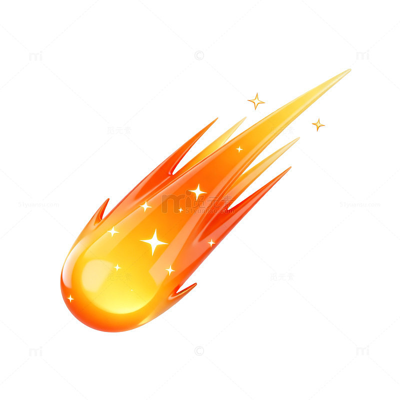火焰流星效果插画素材