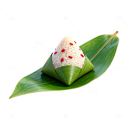 绿叶包裹糯米粽美食素材