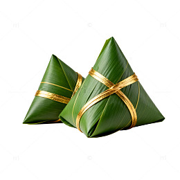绿色粽子节日美食矢量图