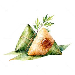 水彩粽子传统节日美食插画