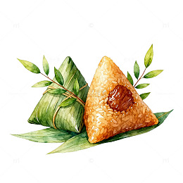 水彩端午节粽子美食插画素材