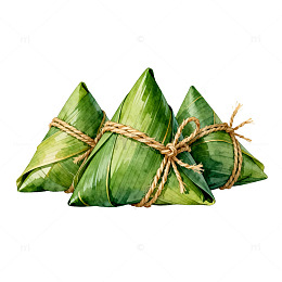 水彩粽子手绘美食插画