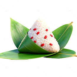 绿色粽叶包裹糯米食品
