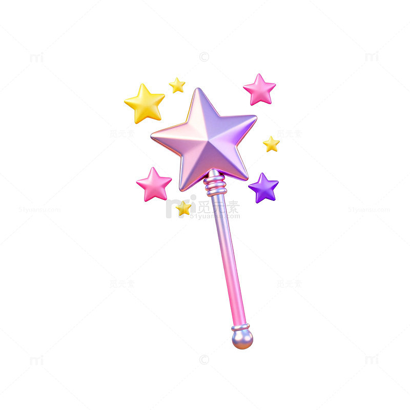 卡通魔法棒星特效装饰素材