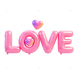 粉色充 LOVE字母3D浪漫免扣素材