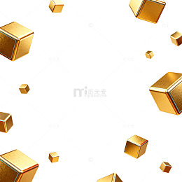 金色立方体漂浮背景