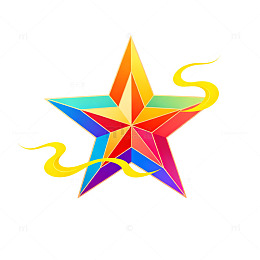 彩色星形抽象艺术图案设计