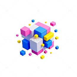 彩色立方体积木创意设计