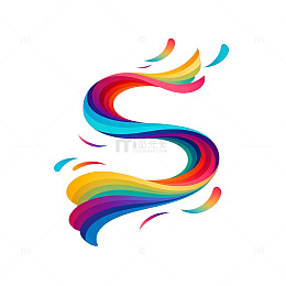 彩虹流动艺术图案设计元素