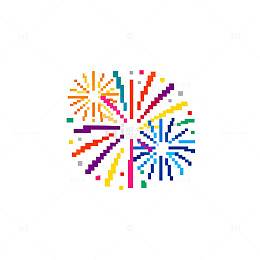像素风烟花图案设计元素