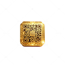 奢华金QR码设计元素