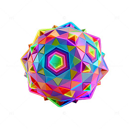 彩虹色几何立体图案设计素材