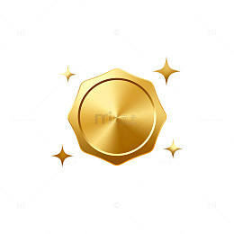 金色徽章闪耀星光装饰图案