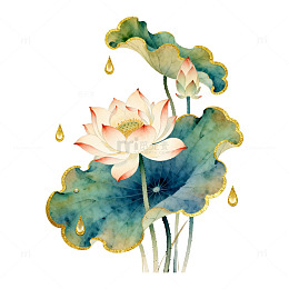 水墨荷花水墨画艺术素材
