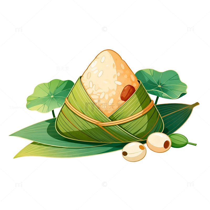 插画风端午节粽子元素设计素材