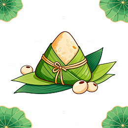 卡通端午节粽子矢量图