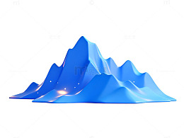 蓝色抽象山峰艺术图