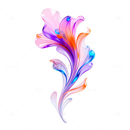 炫彩艺术花朵图案设计元素