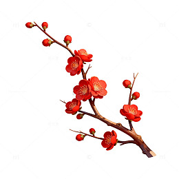 梅花枝矢量插画素材