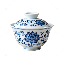 青花瓷盖碗