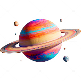 彩绘星球科幻插画