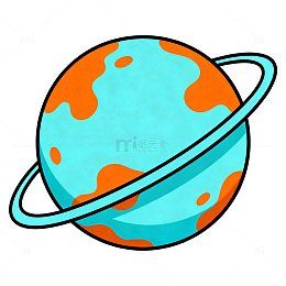 卡通行星插画设计素材