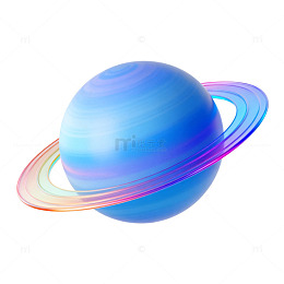 彩虹色行星艺术插画