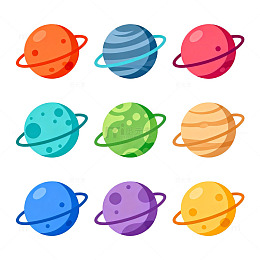 卡通行星插画素材