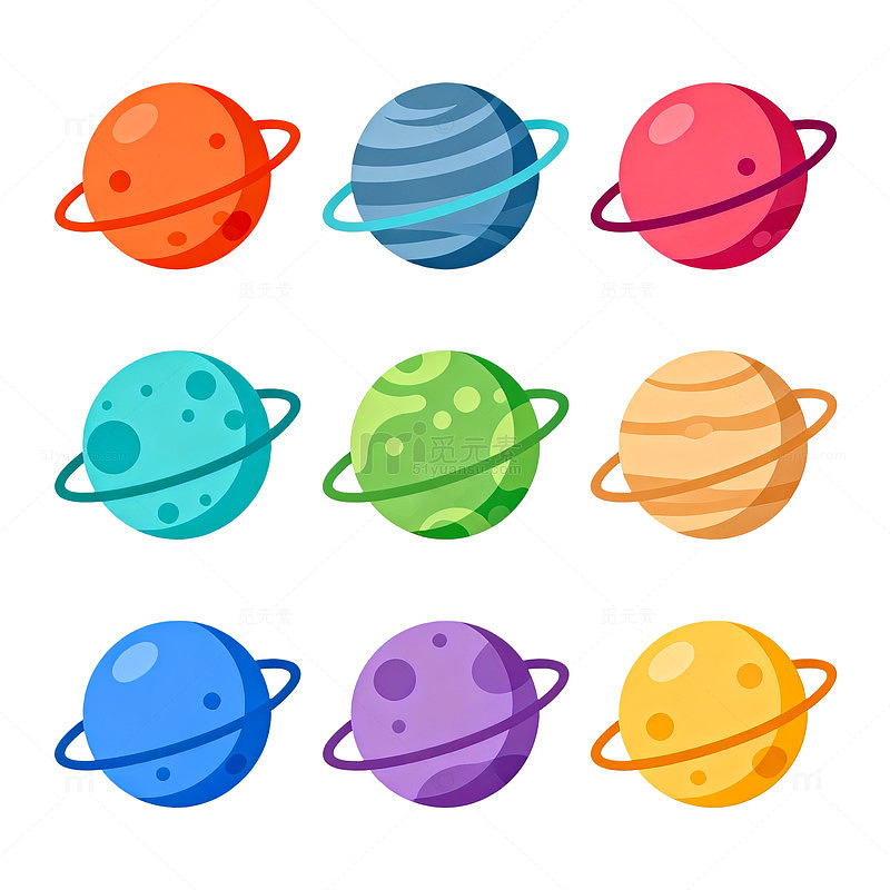 卡通行星插画素材