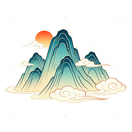 国潮风山水装饰画