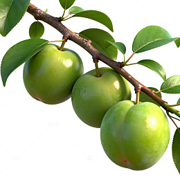 清新绿色果实树枝