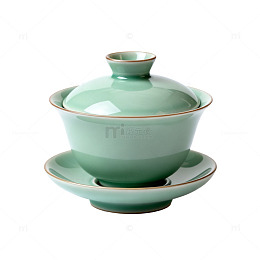 青瓷盖碗茶具