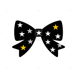 星星装饰蝴蝶结图案设计