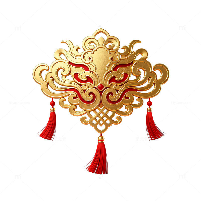 金色中国结装饰图案设计素材