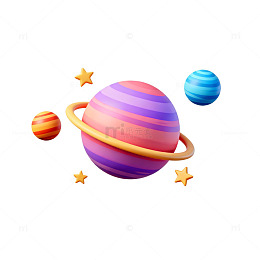 卡通行星太空插画