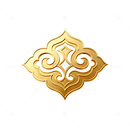 金色花纹装饰图案设计素材