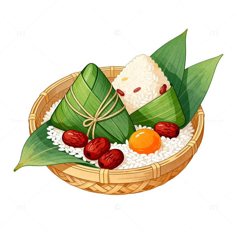 端午节粽子美食插画设计素材