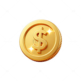金色硬币财富象征