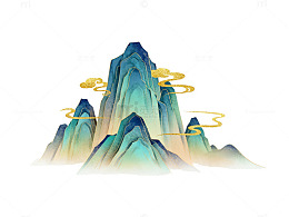 水墨山水画古风仙境