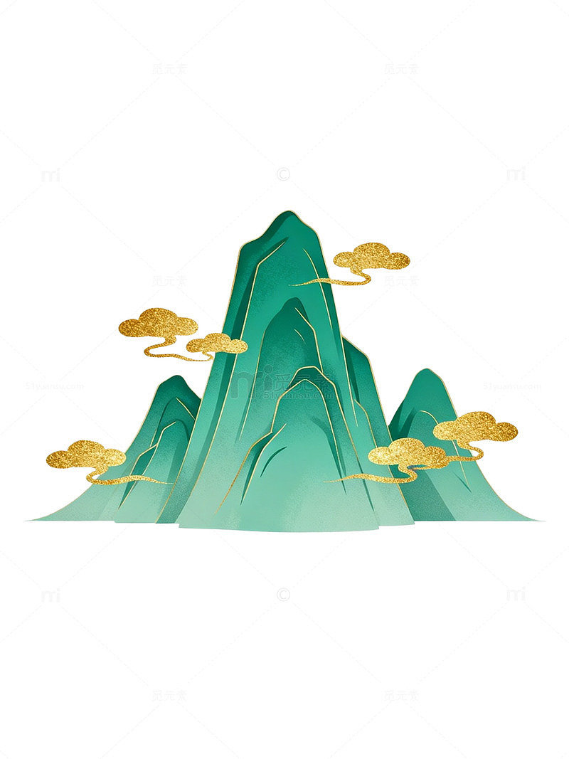 中国风山水插画设计元素