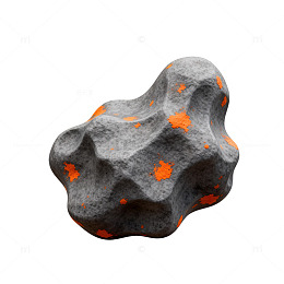 灰色岩石点缀橙色斑点3D模型