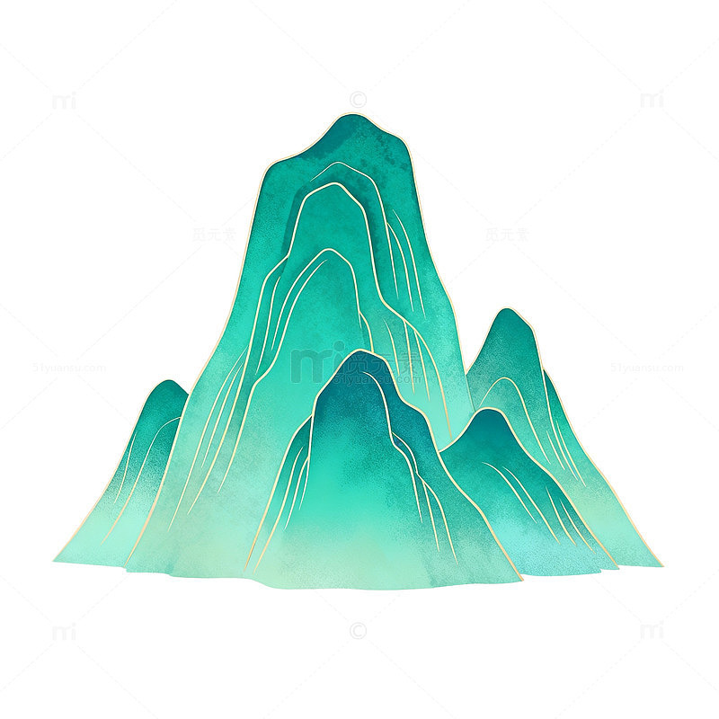 水墨山水插画设计元素