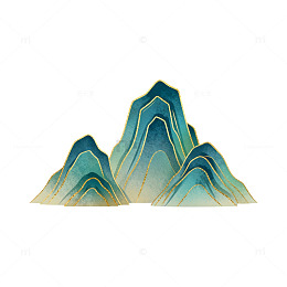 水墨山水画古风装饰图案